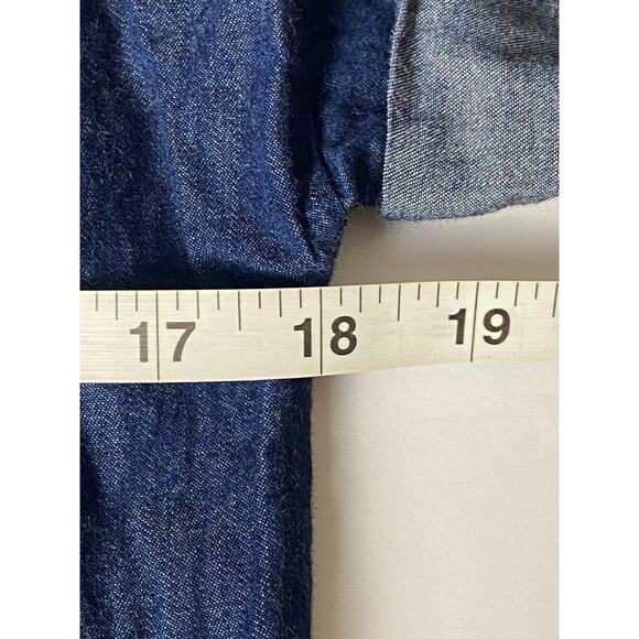 Old Navy Denim Chambray Jumpsuit | Utility Drawstring Waist Short Sleeve Small - Picture 6 of 9